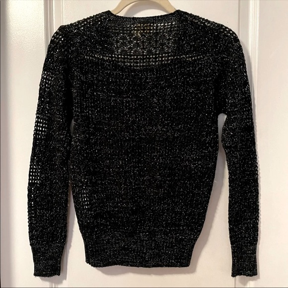 Vintage Sheridan Black Open Weave Sweater top L - Picture 2 of 6